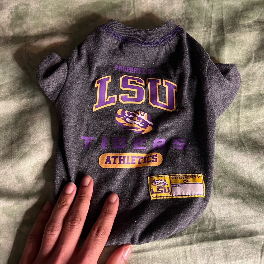 Dark Grey LSU Tigers Dog T-Shirt